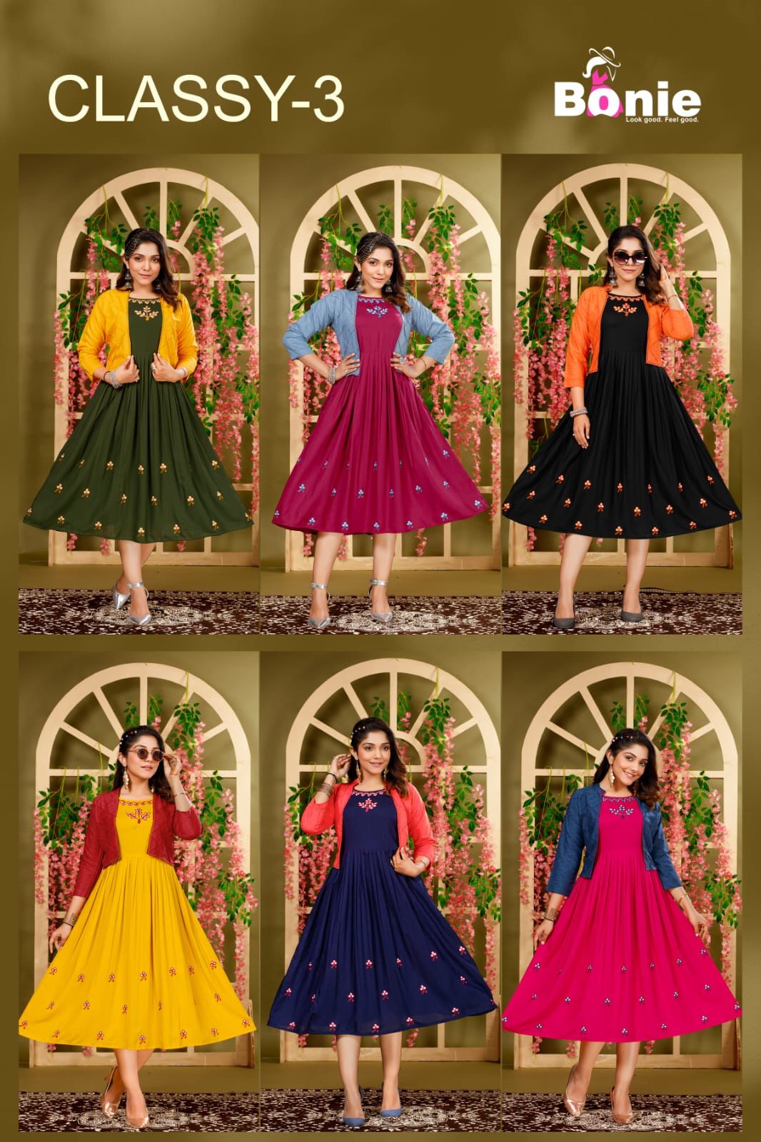 Bonie Classy 3 Wholesale Party Wear Kurtis Catalog